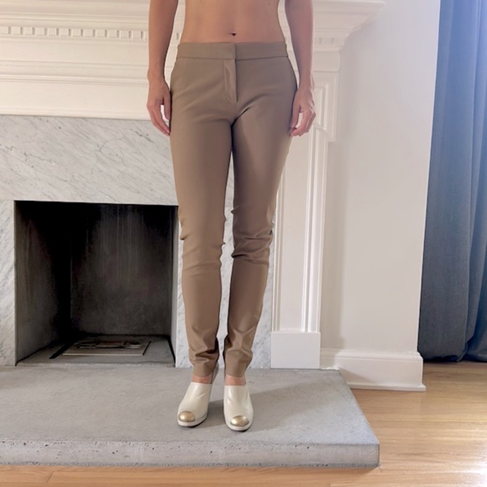 Stella Mccartney tan trousers, low waist, size 42, cotton polyamide blend